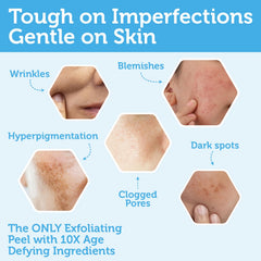 Era Organics face peel texture close-up hints at smooth, renewed skin.