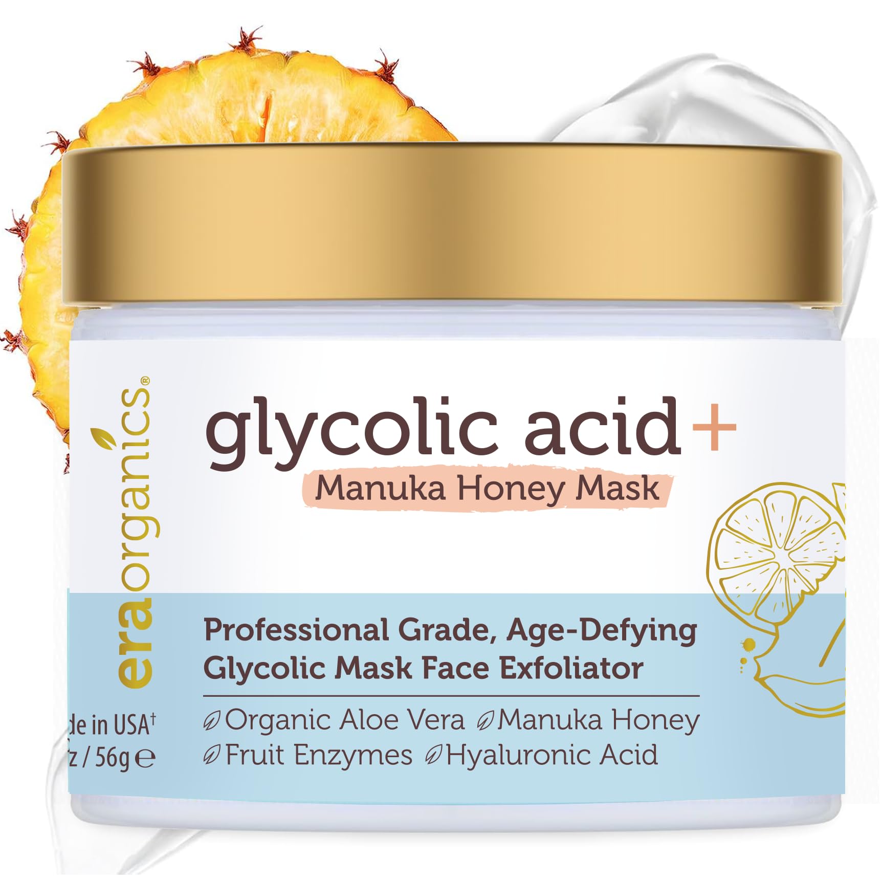 Era Organics Glycolic Acid Peel bottle pour enhances radiant skin with gentle exfoliation.