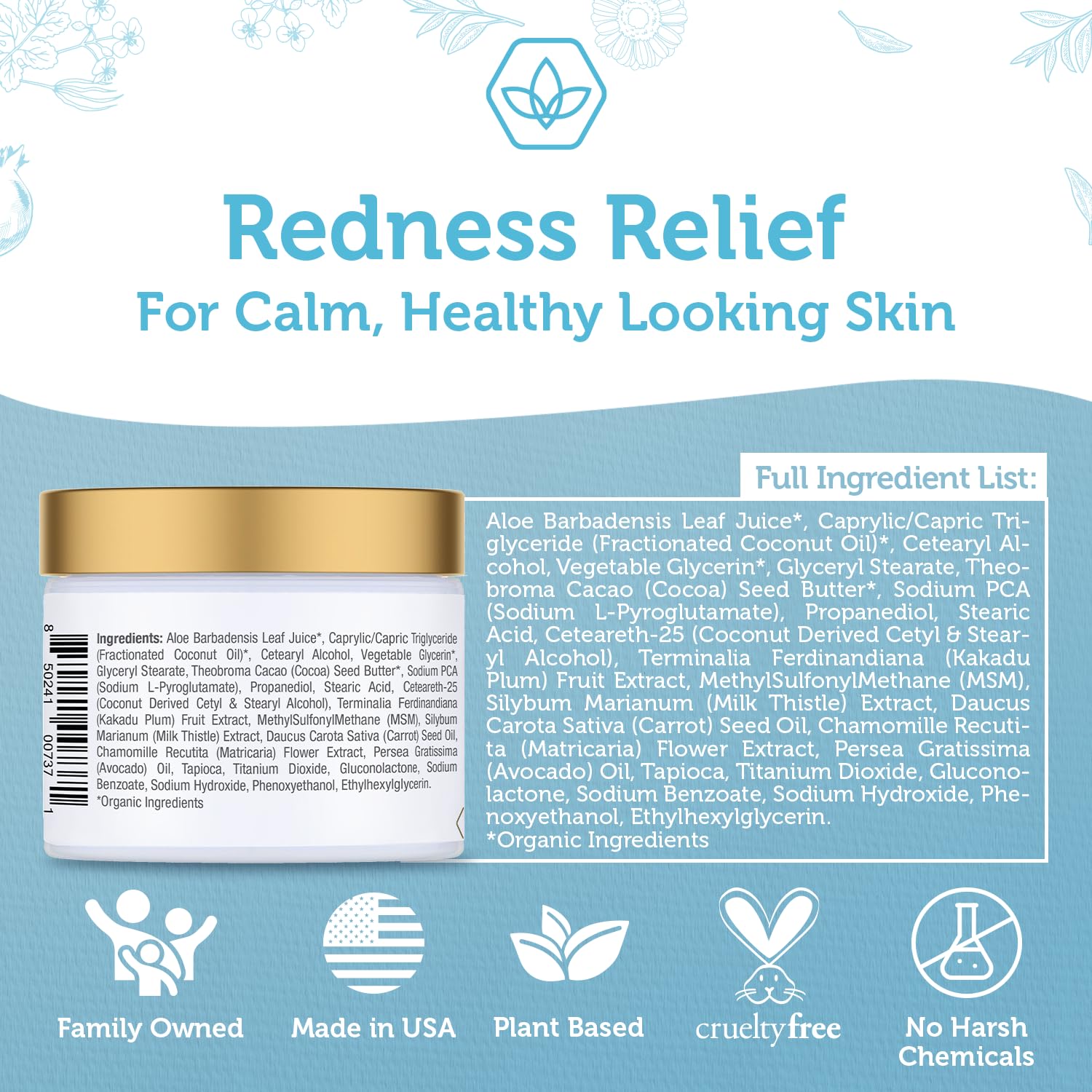 Era Organics hydration with matte finish after application on facial skin.