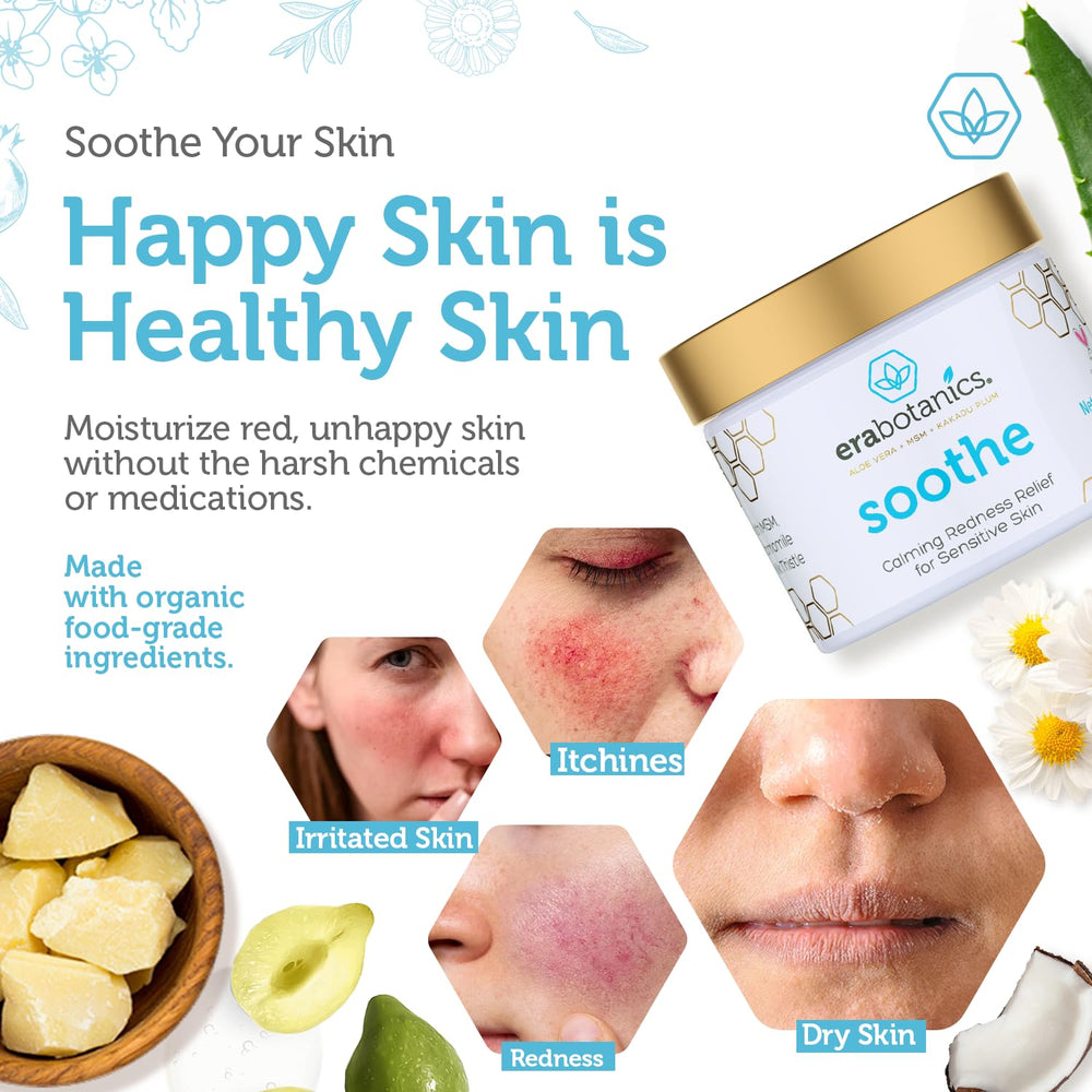 Era Organics ingredients chamomile milk-thistle and kakadu plum for calm skin.