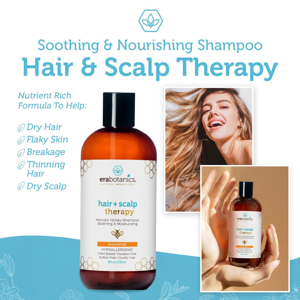 Fragrance-free Era Organics Manuka Honey Dry Scalp Shampoo suitable for sensitive scalps