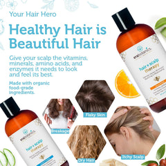 Creamy lather of Era Organics Manuka Honey Dry Scalp Shampoo demonstrates gentle daily cleansing