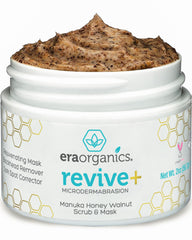 Era Organics Manuka Honey Exfoliating Face Scrub bottle promotes easy at-home exfoliation