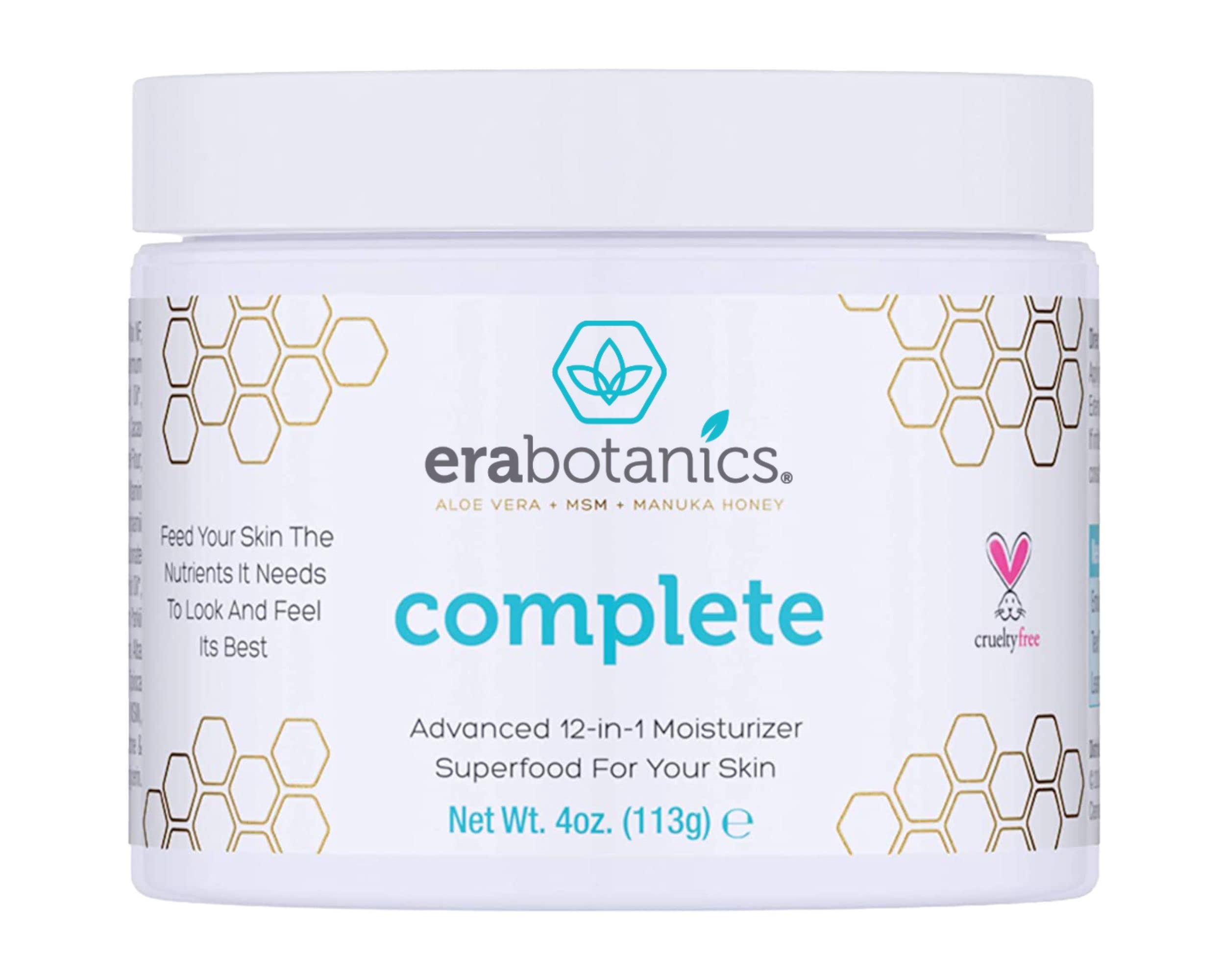 Era Organics Manuka Honey Face Cream jar with rich texture for daily hydration.