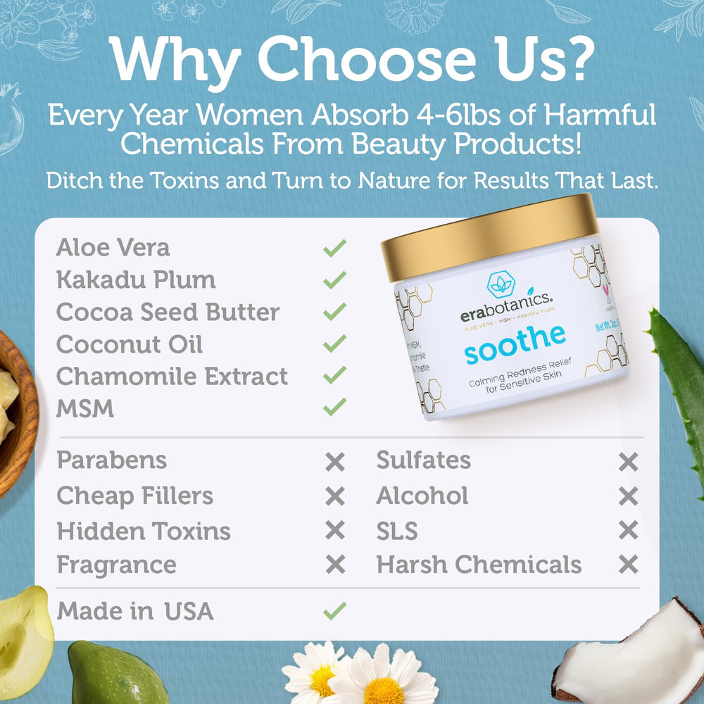 Era Organics rosacea relief applying cream to cheeks demonstrates daily-use care.