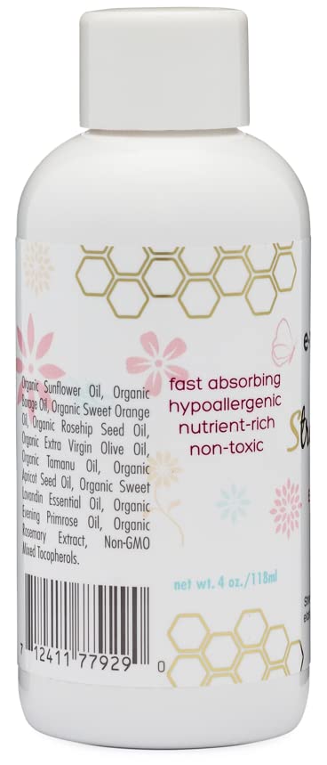 Era Organics stretch-mark oil body-glow promotes smoother, more even skin.