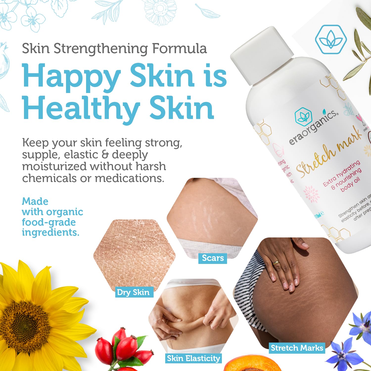 Era Organics stretch-mark oil skin-elasticity helps skin adapt to changes.