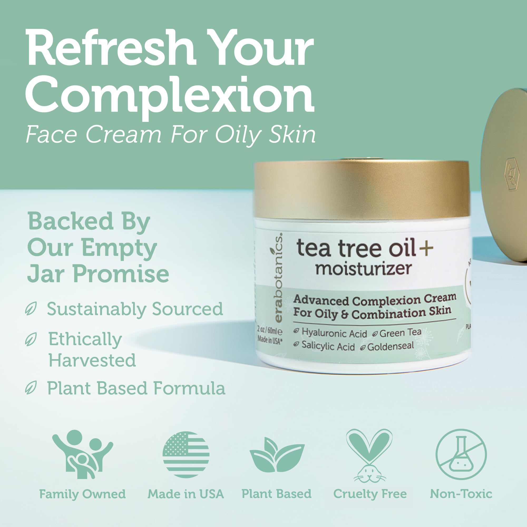 Era Organics Tea Tree Cream pump dispenser for easy morning routine