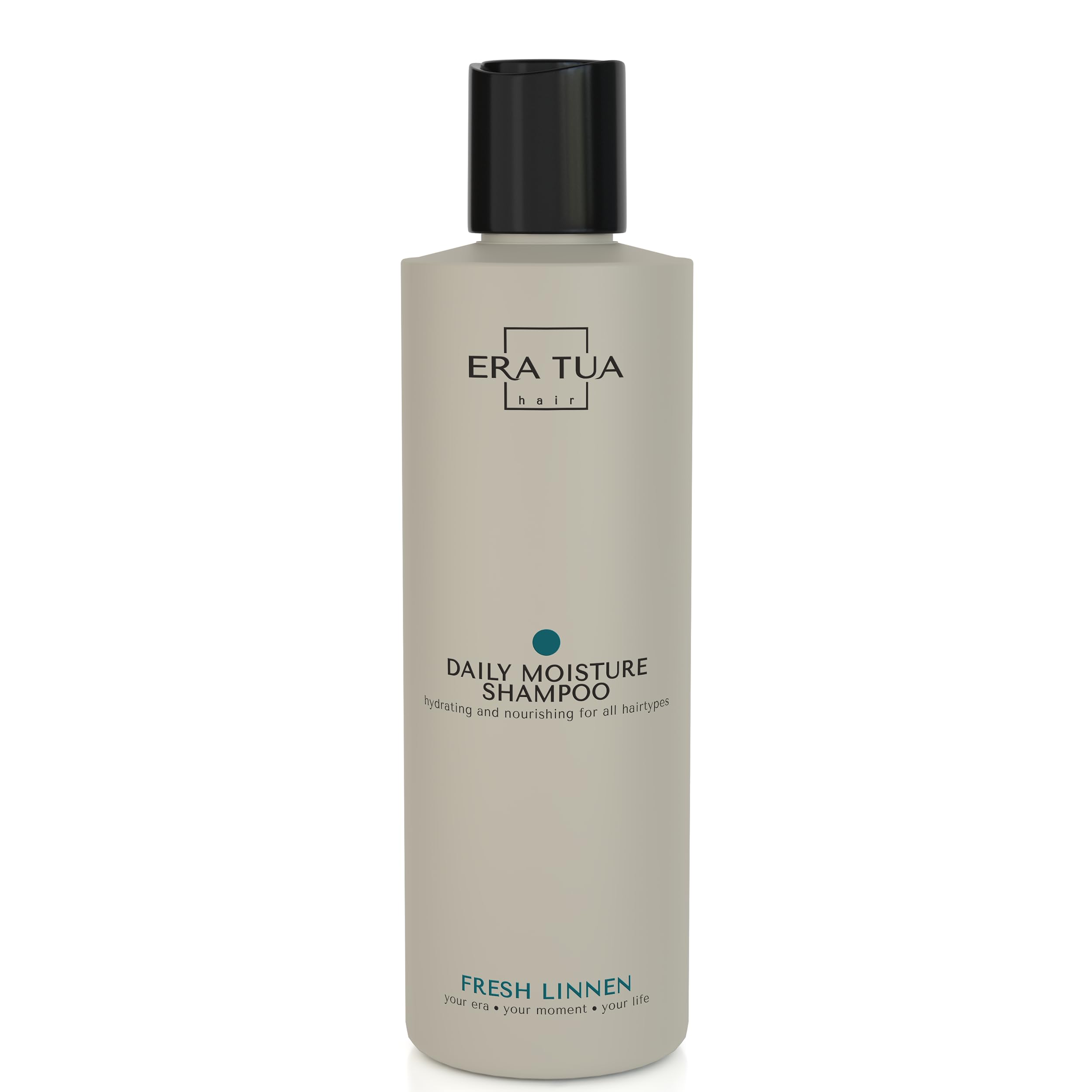 ERA TUA Fresh Linen bottle front: gentle daily cleanse for hair.