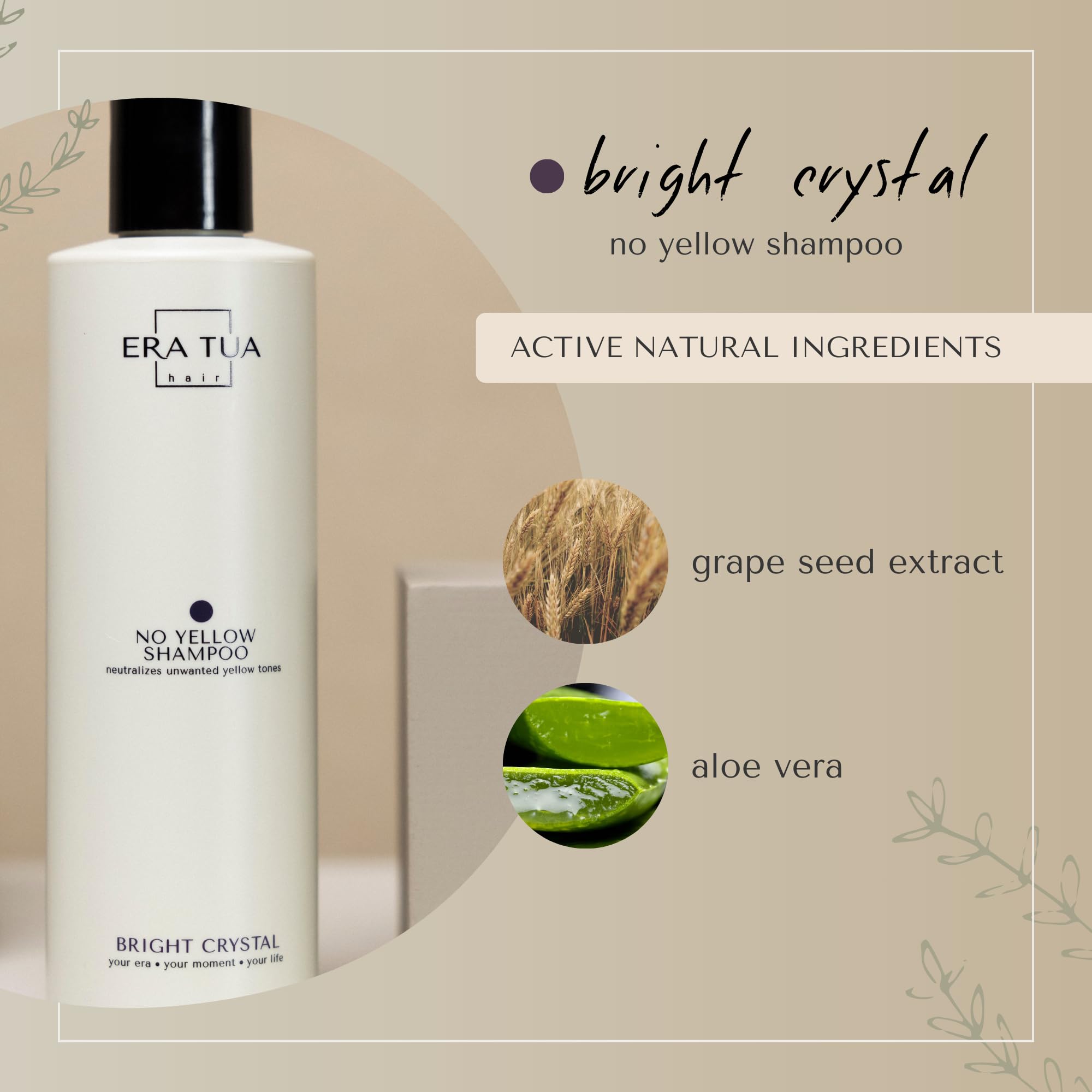 ERA TUA No-Yellow Toning Shampoo rich lather on hair for hydration