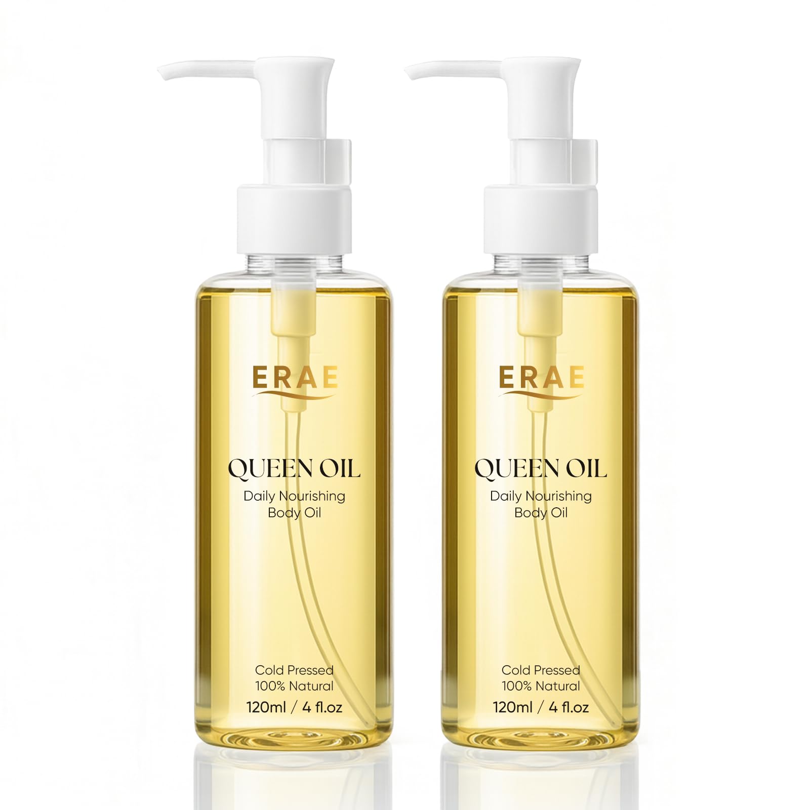 ERAE Queen Oil bottle front view for daily use and compact packaging.