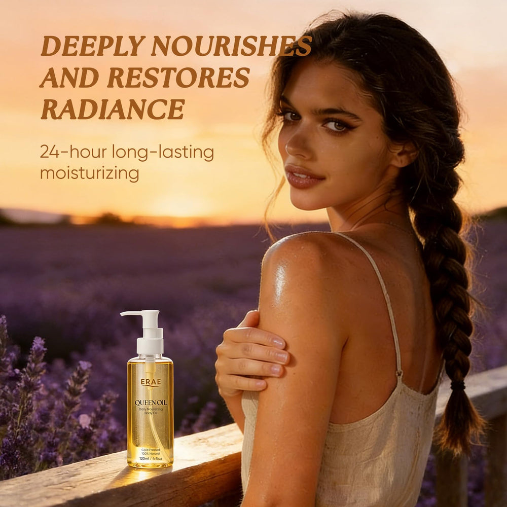 ERAE Queen Oil massage scene suggests soothing self care ritual.