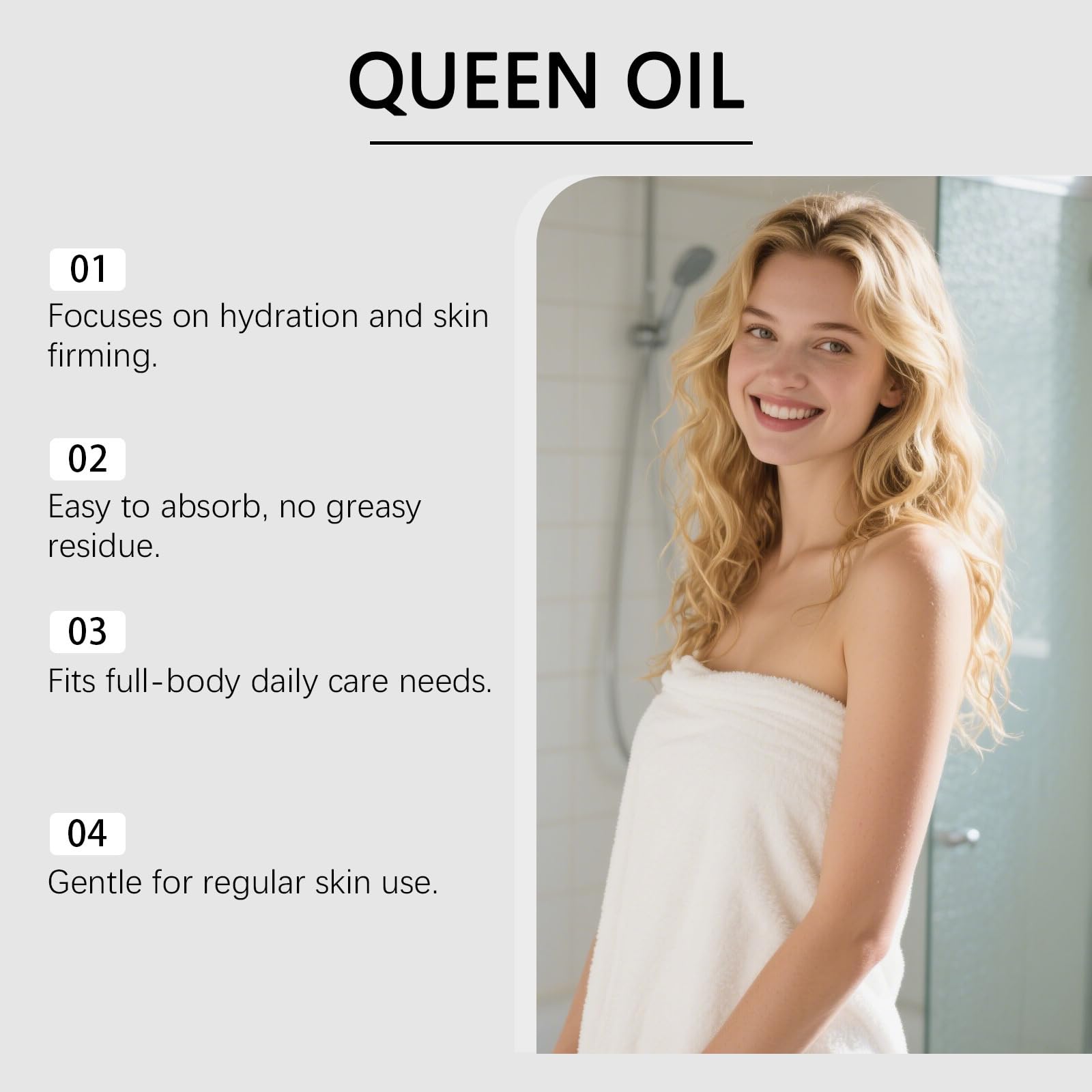 Erae Queen Oil on the tummy area promotes hydration and smooth skin.