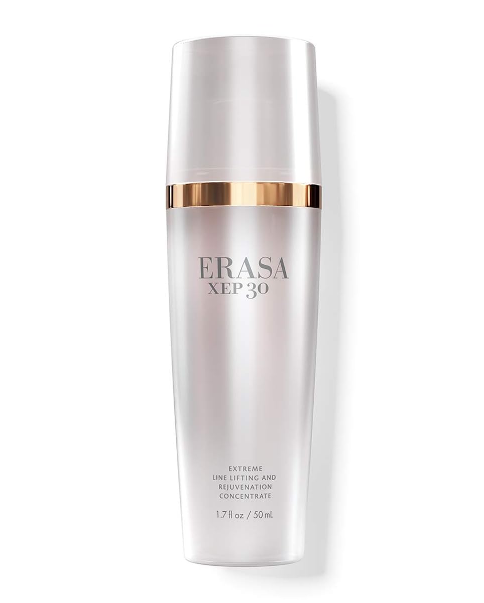 Erasa XEP 30 serum bottle closeup showing rich texture for anti-aging care