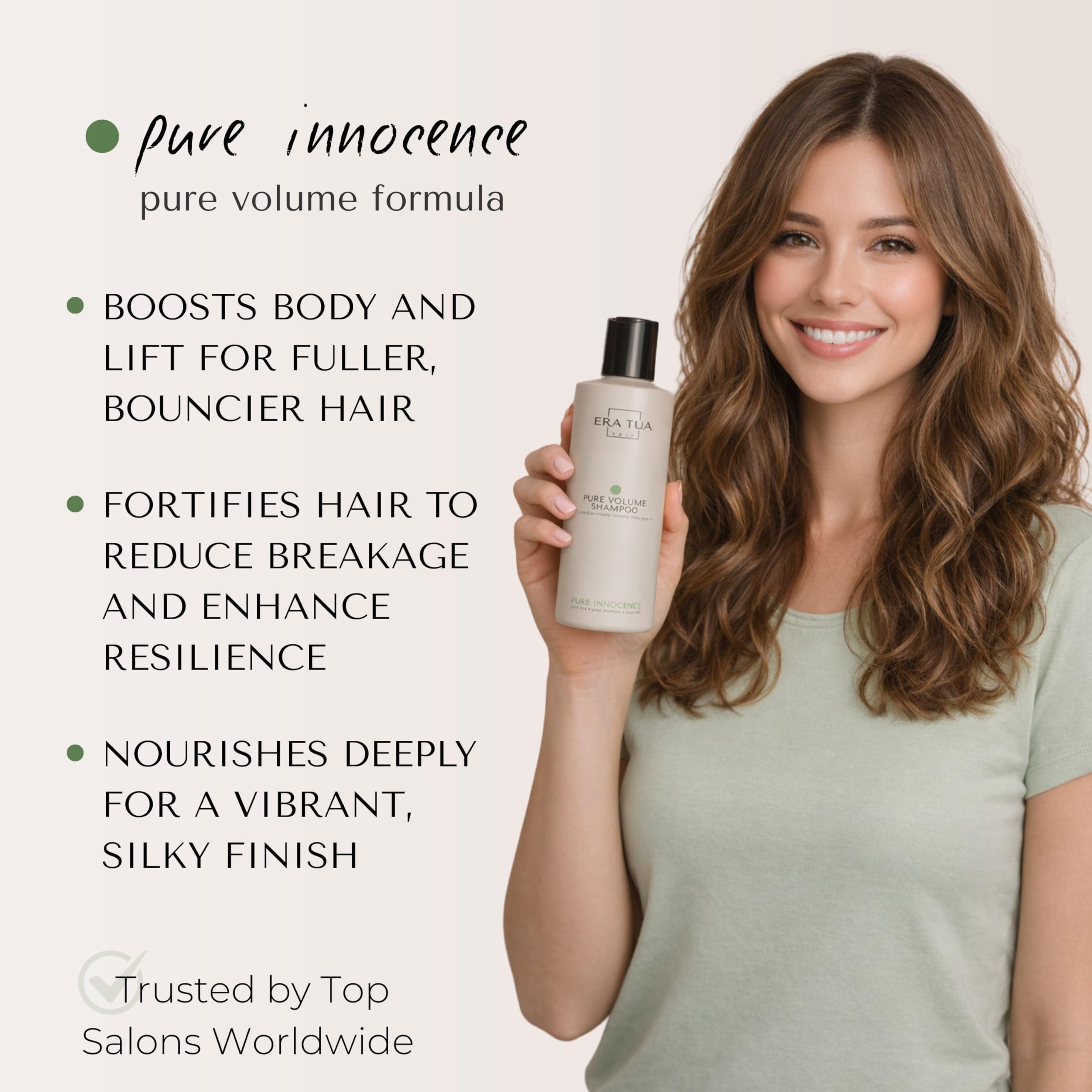ERA TUA Pure Innocence Volume Shampoo rich lather ready for cleansing