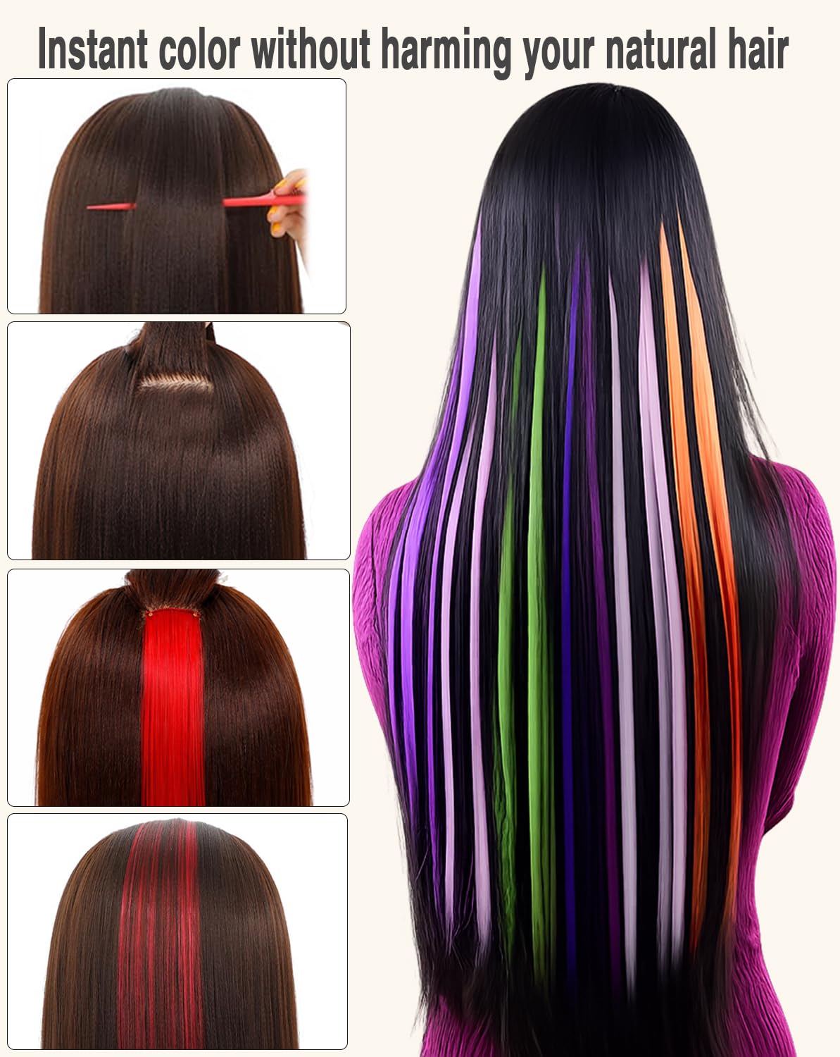 Eravauly 12-piece clip-in set offers full coverage or subtle highlights.
