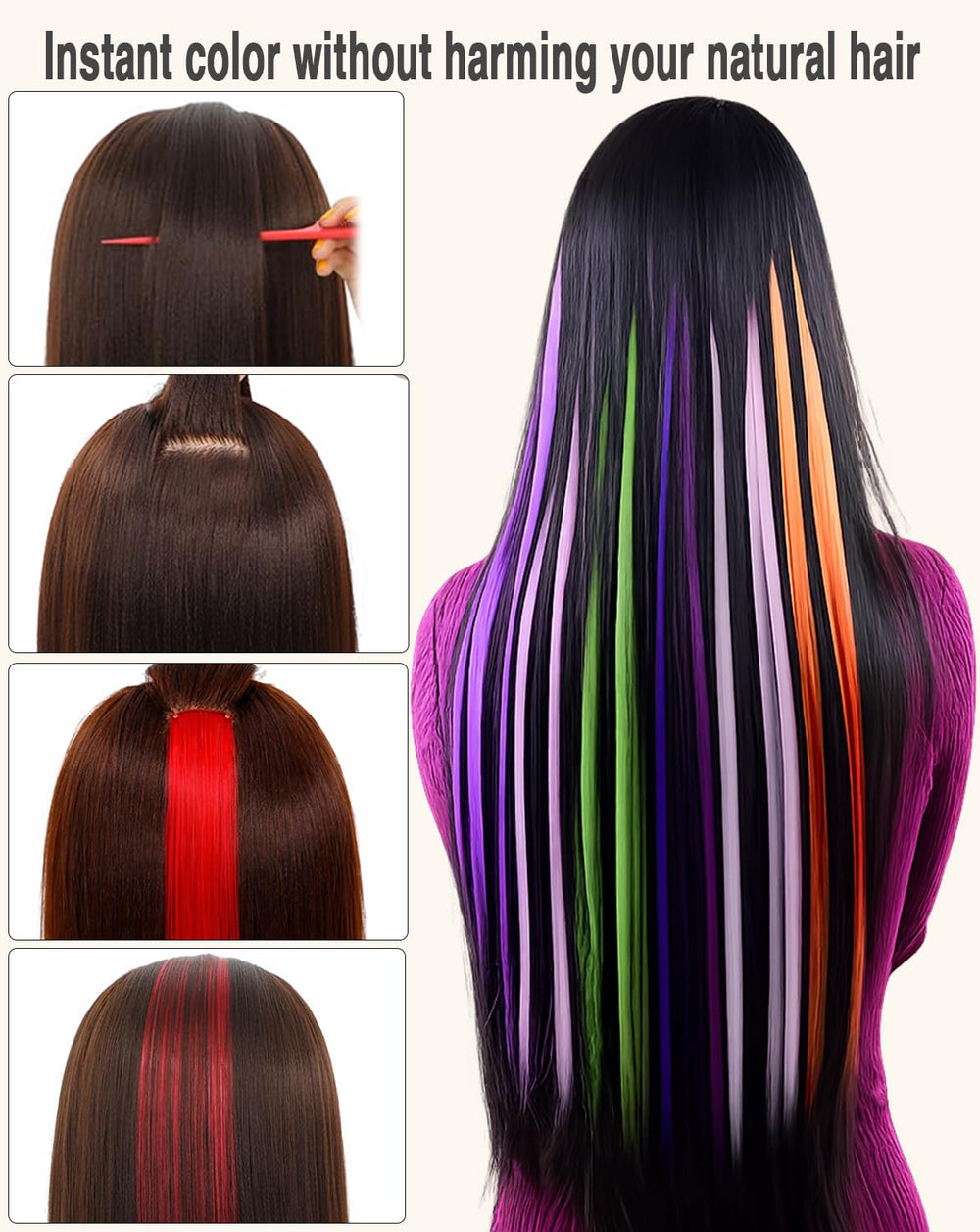 Eravauly 12-piece clip-in set offers full coverage or subtle highlights.