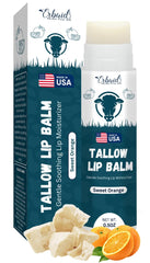 Erbaid beef tallow lip balm orange stick nourishes lips with lasting moisture.