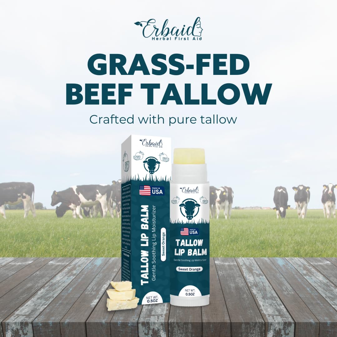 Erbaid grass-fed lip nourishment delivers long-lasting hydration.