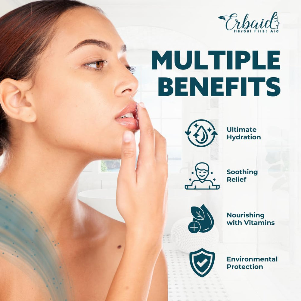 Erbaid pure tallow lip balm core provides a protective moisture barrier.