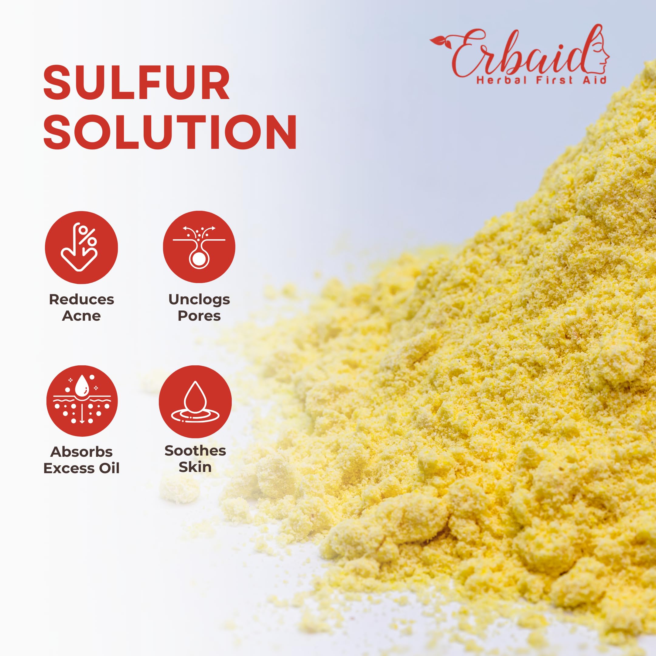 Erbaid sulfur face mask clay texture ready to apply on skin