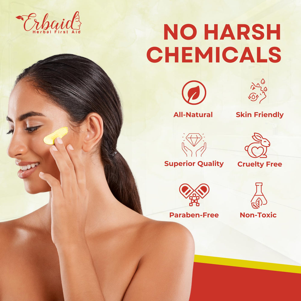 Erbaid sulfur face mask in drying stage absorbing oil and smoothing texture