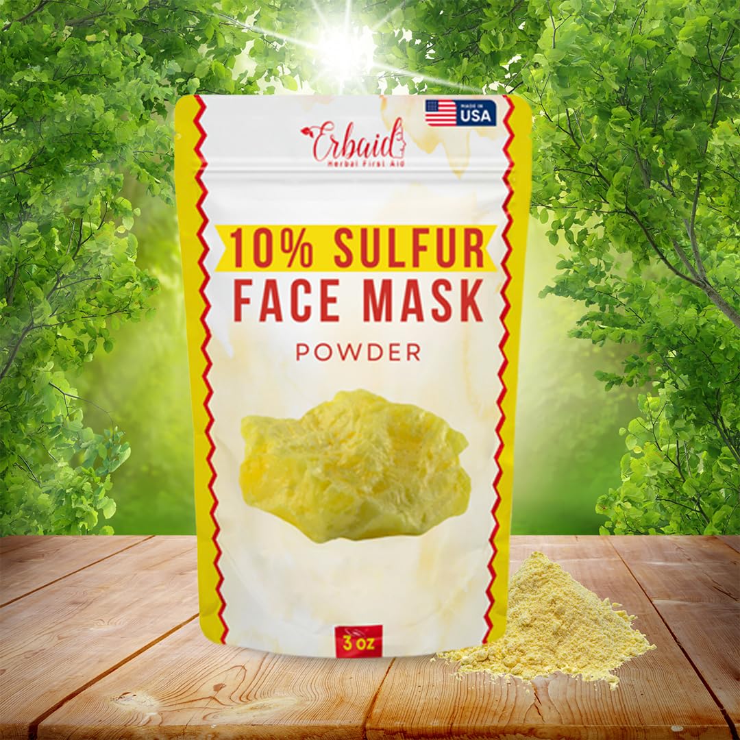 Erbaid sulfur face mask glow finish suggesting balanced-looking skin