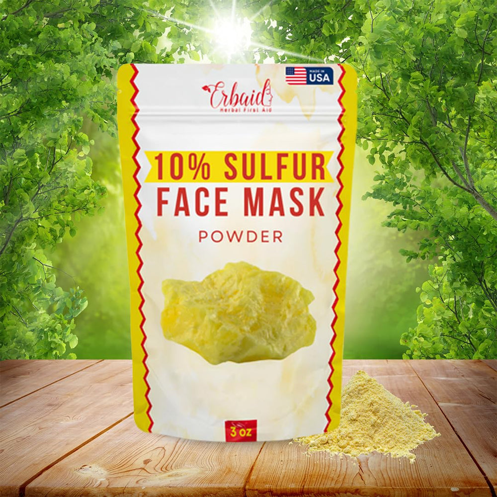 Erbaid sulfur face mask glow finish suggesting balanced-looking skin