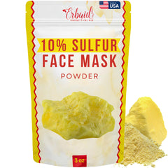 Erbaid sulfur face mask powder closeup showing natural blend for oil control
