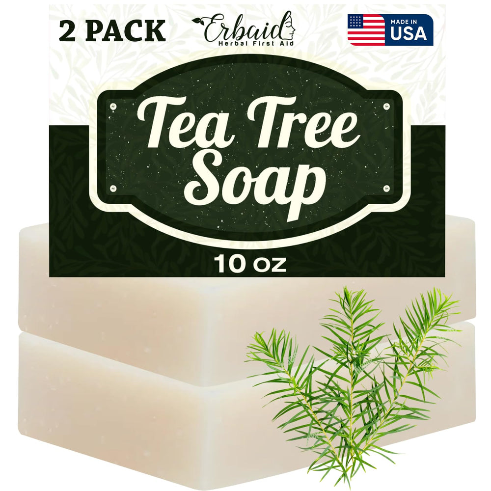 Erbaid Tea Tree Soap bar close-up for natural cleansing and skin balance