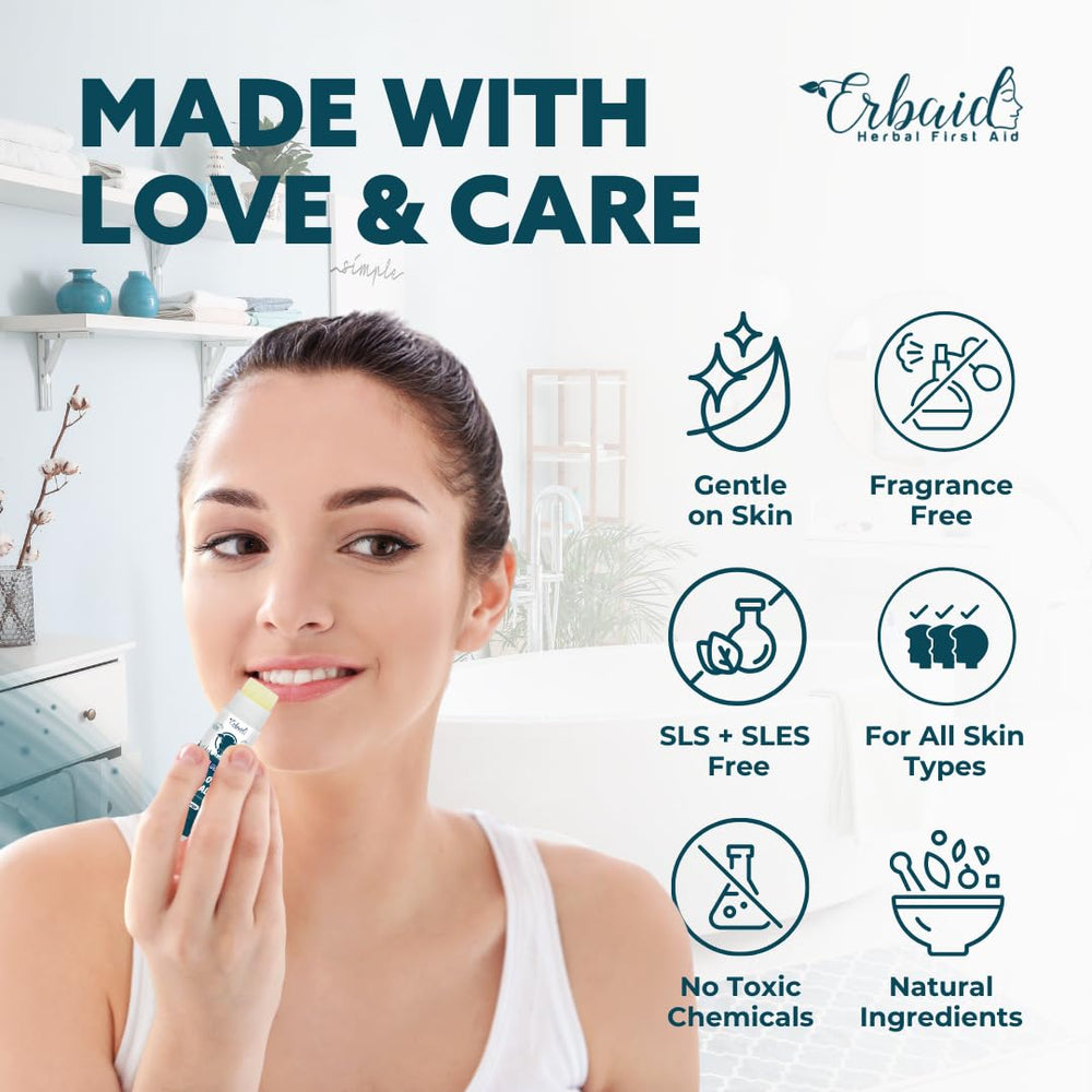 Erbaid vitamin-rich tallow nourishes lips with vitamins A, D, E, K.