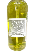 ERBARIO TOSCANO Olive Oil Moisturizing Liquid Soap label closeup highlights Italian craftsmanship and olive oil nourishment.