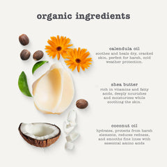 Erbaviva shea butter calendula balm helps protect lips from harsh weather.