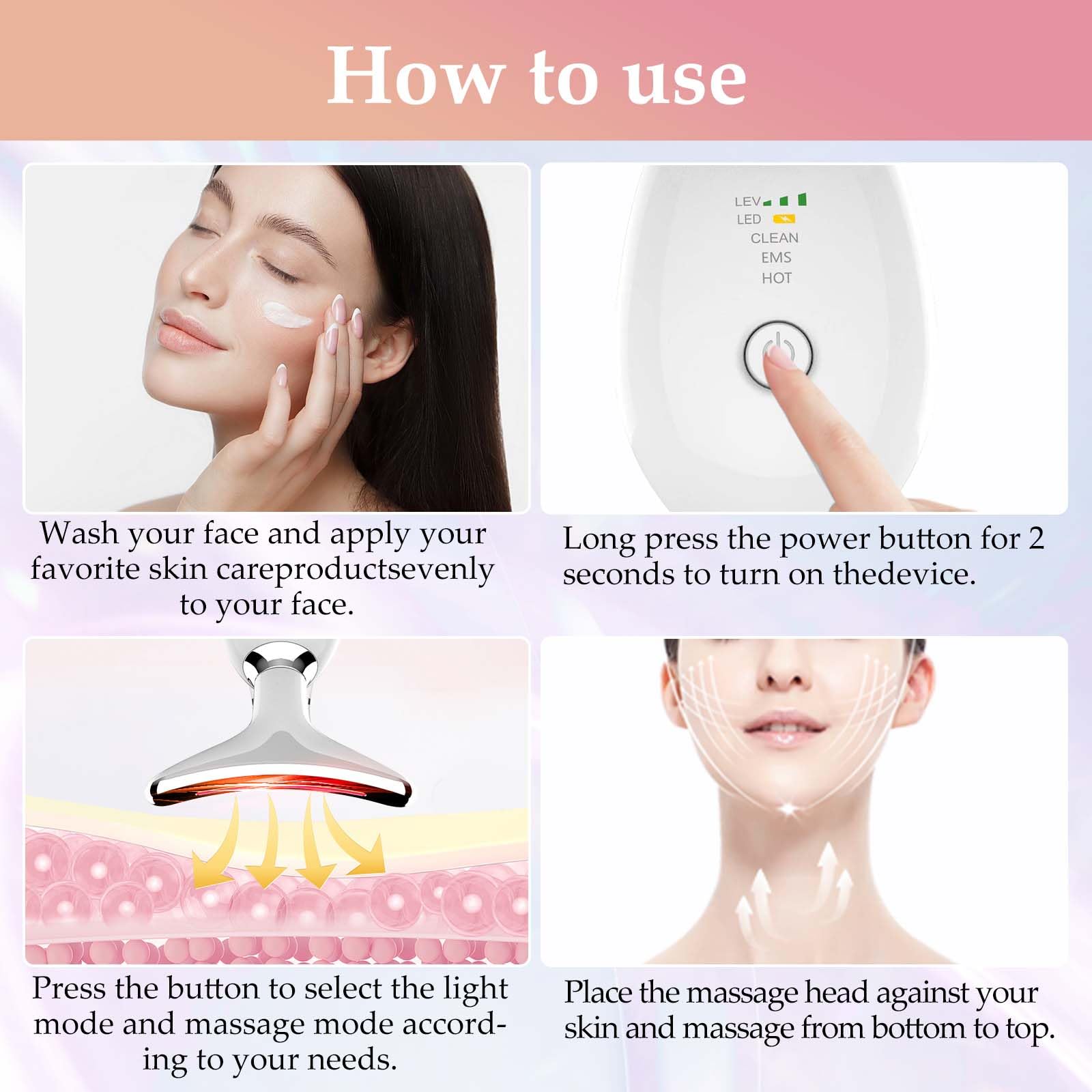 erdnretl LED therapy modes target fine lines and dull skin