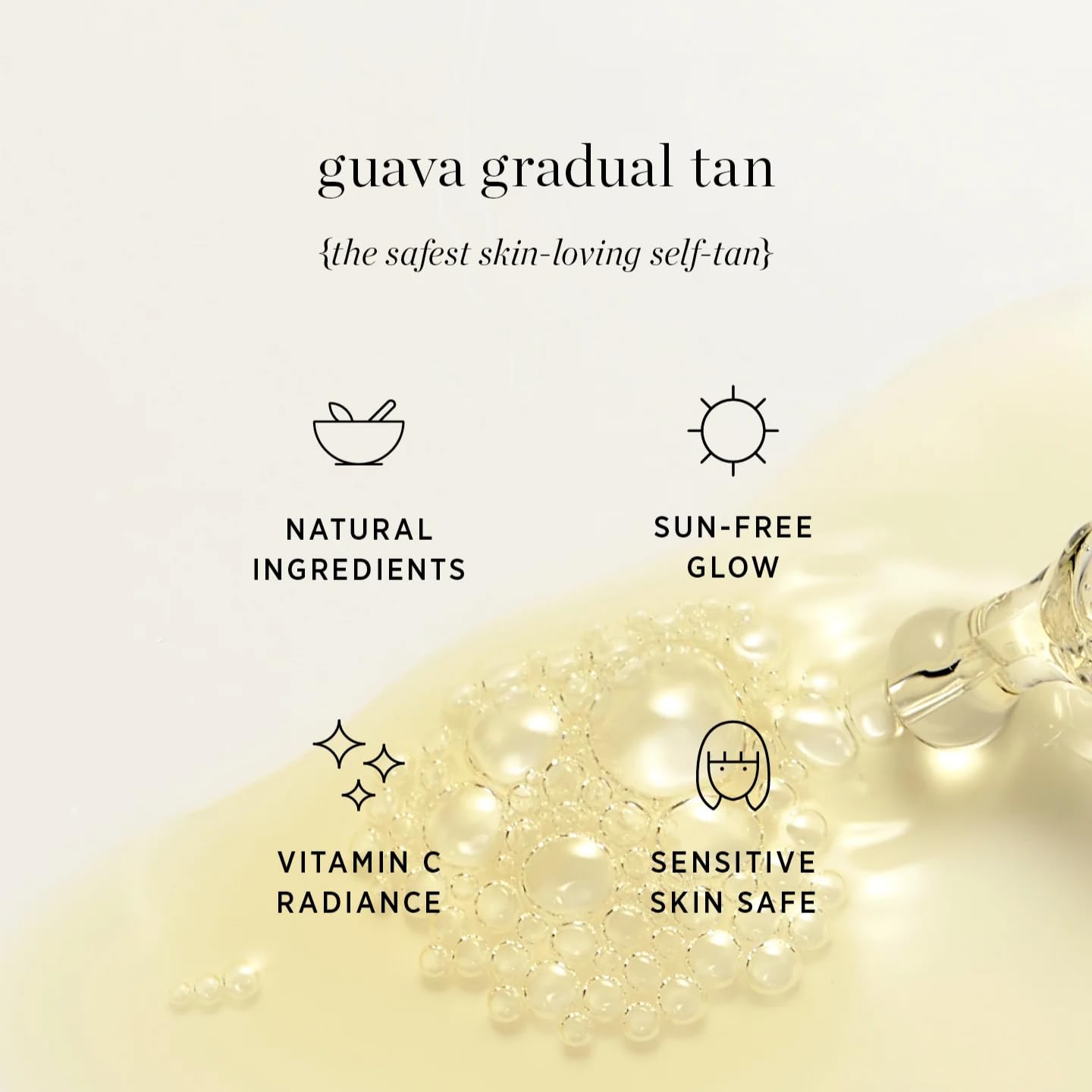 Ere Perez Guava Gradual Tan skin-glow shows even tone and natural radiance.