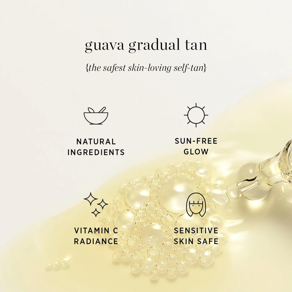 Ere Perez Guava Gradual Tan skin-glow shows even tone and natural radiance.