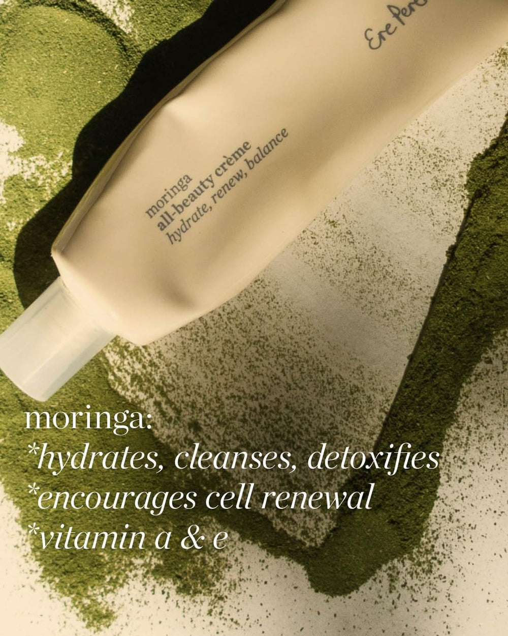 Moringa, lemon balm, and prickly pear visual highlight powerful antioxidants.