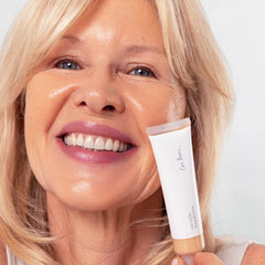 Ere Perez foundation application on skin for seamless blend and finish.