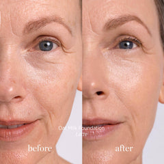 Dewy finish close-up highlights skin-friendly, breathable formula from Ere Perez