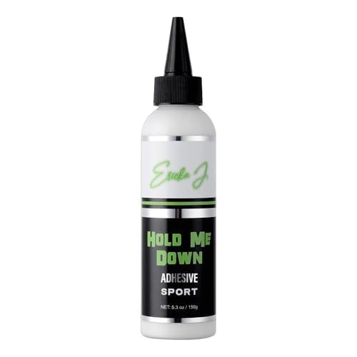 Ericka J Hold Me Down Adhesive SPORT bottle showing reliable lace wig hold for active wear