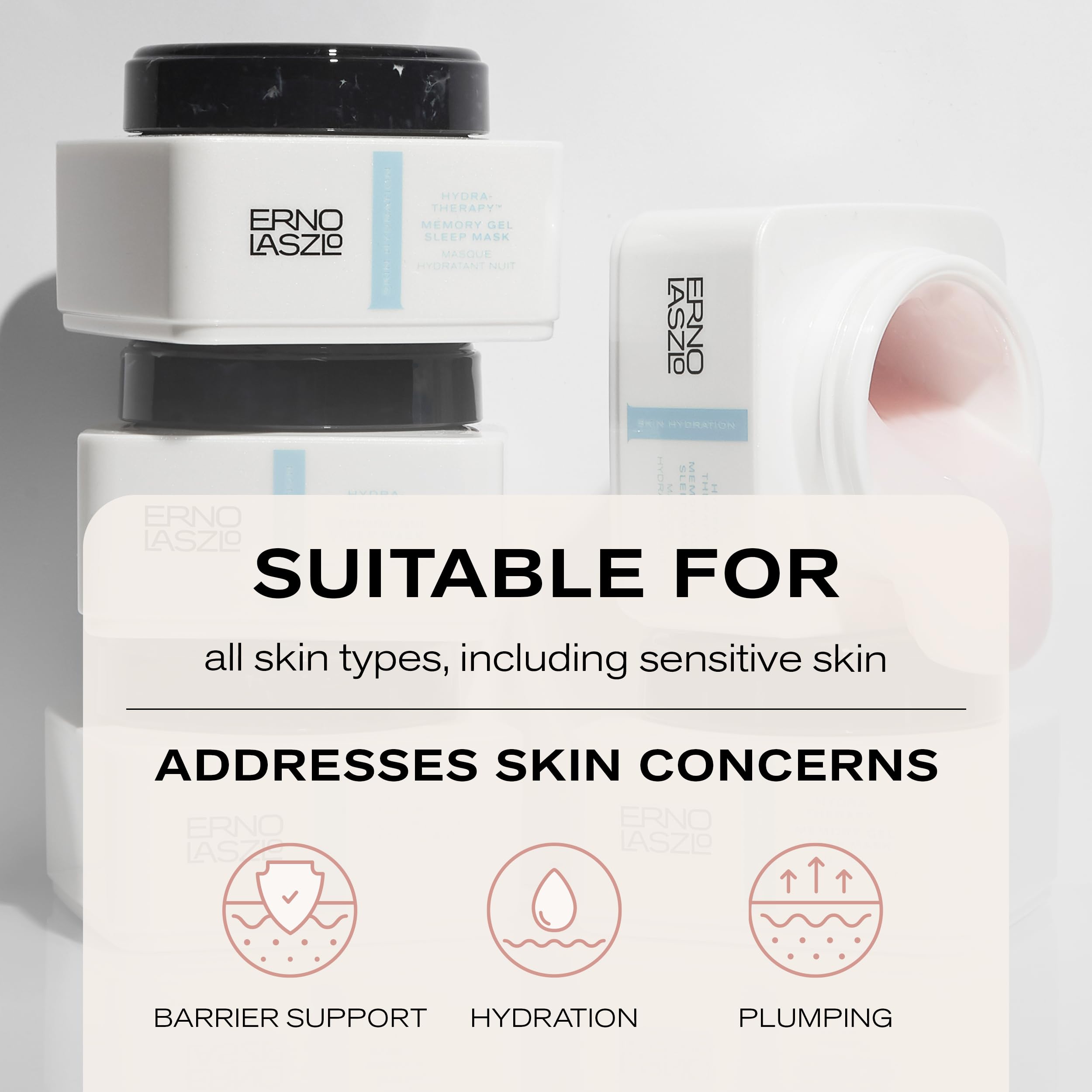 Erno Laszlo Hydra-Therapy Memory Gel Sleep Mask jar with spatula