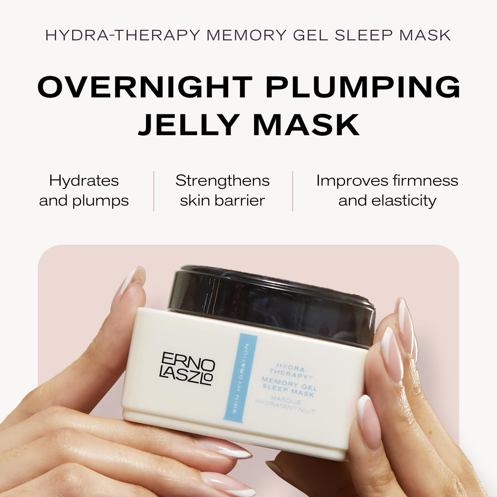 Erno Laszlo Hydra-Therapy Memory Gel Sleep Mask texture closeup showing melt-in design