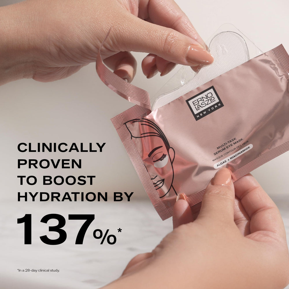 Erno Laszlo under-eye mask texture close-up reveals hydrogel feel
