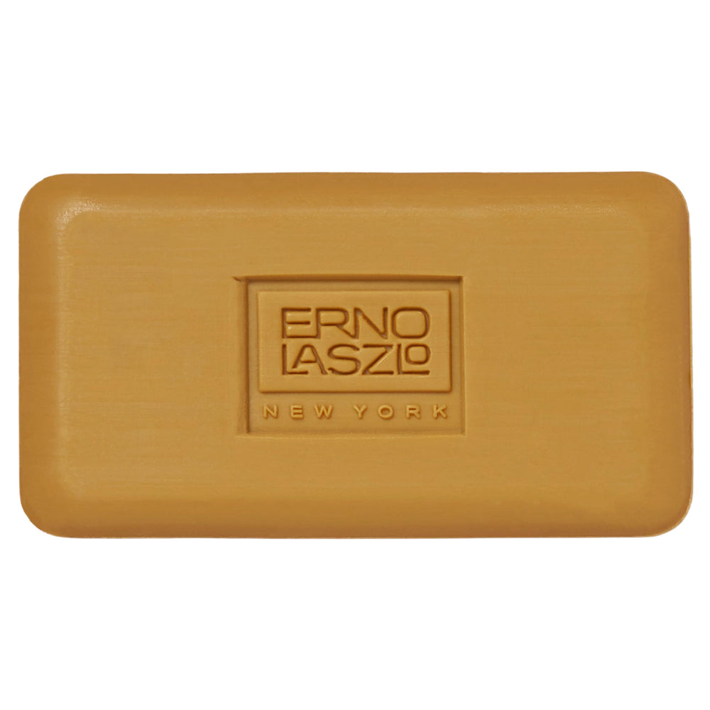 Erno Laszlo Phelityl bar close-up shows creamy lather for nourished skin.