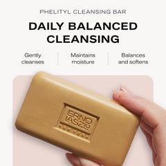Erno Laszlo Phelityl bar wet application demonstrates gentle cleanse.