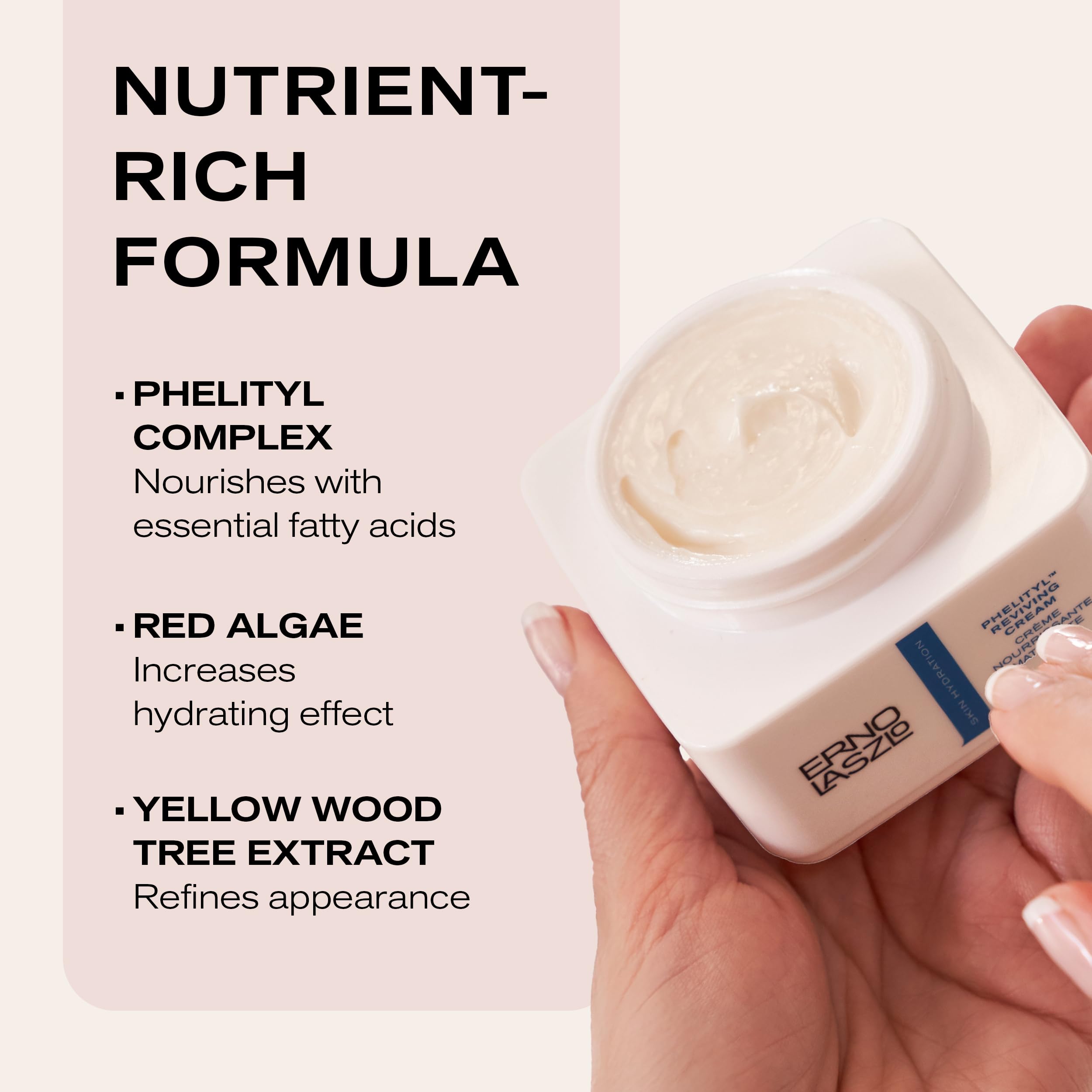 Biobotanical blend highlight in Erno Laszlo Phelityl Reviving Cream