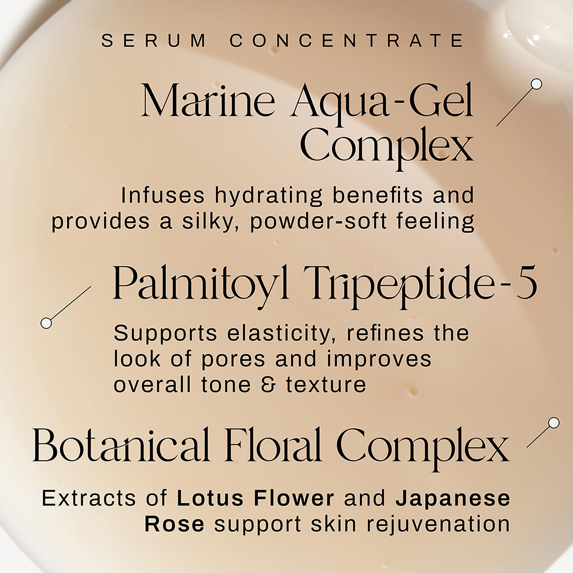 Close-up of the serum texture showing lightweight, fast-absorbing formula