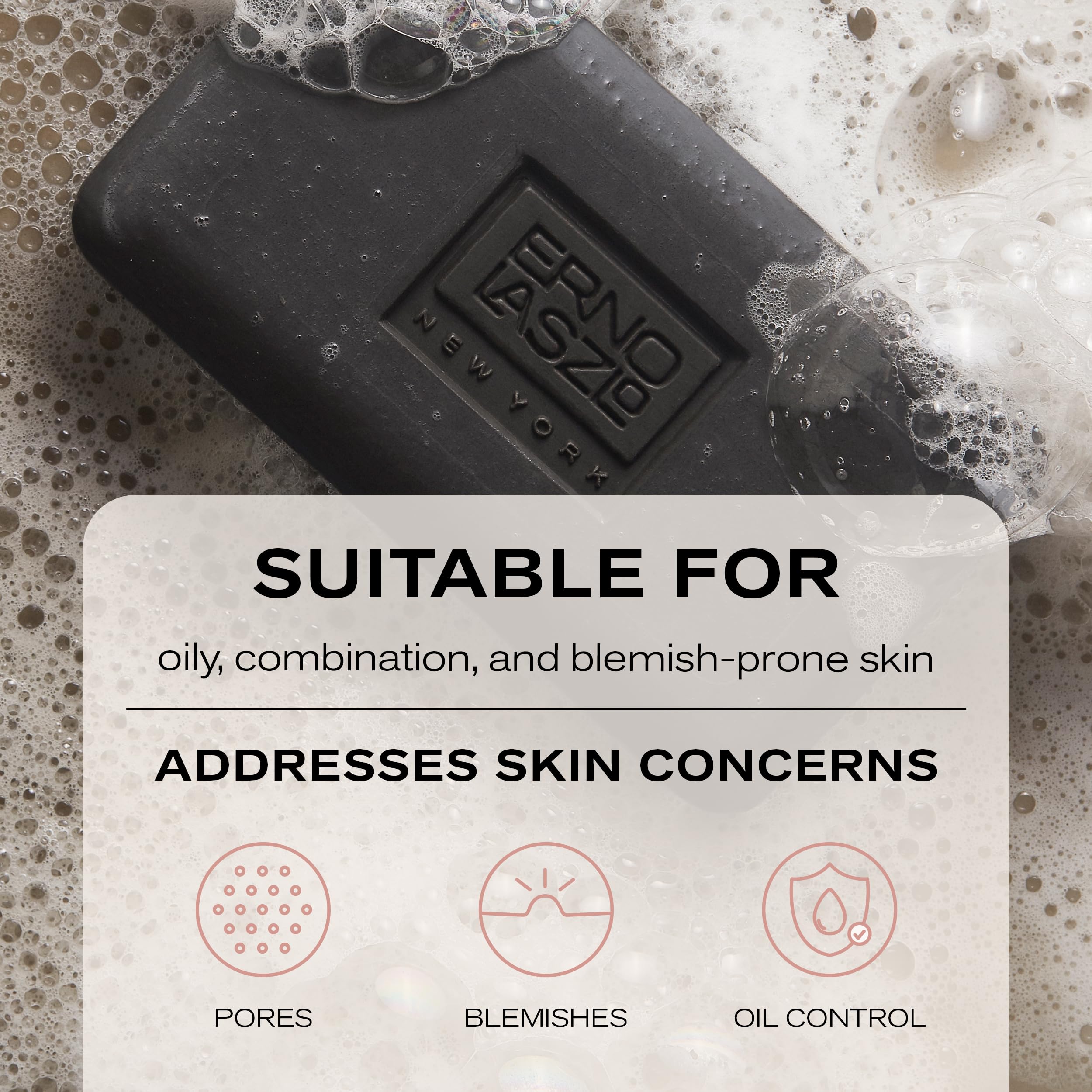 Lather formed by Erno Laszlo Sea Mud Bar during cleansing