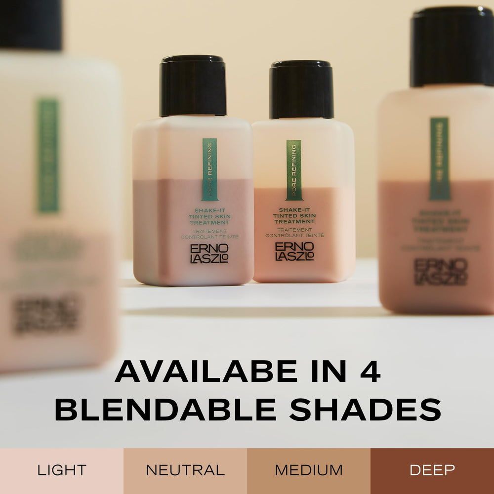 Erno Laszlo Shake-It Tinted Skin Treatment texture close-up emphasizes silky, light tint.