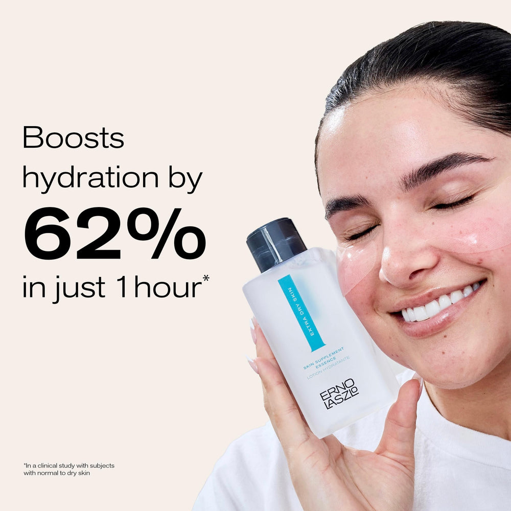 Erno Laszlo Skin Supplement Essence silky texture closeup suggests a smooth, refreshing feel